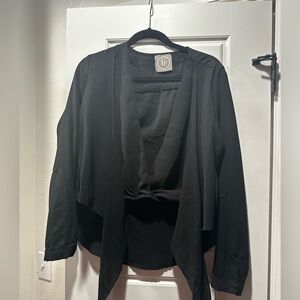 Black Tie Front Blouse Size M